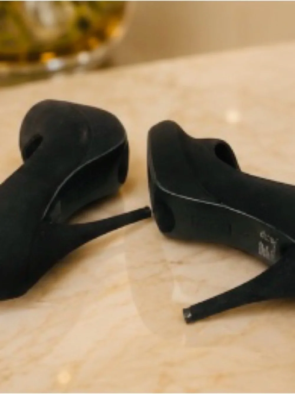 Brash Black Suede Platform Stiletto Pumps